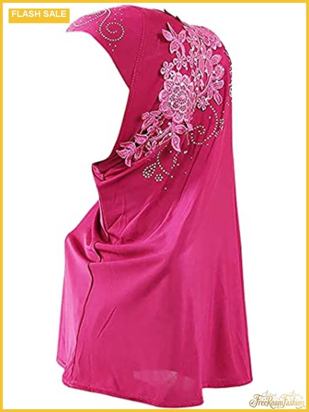 Chiffon Lace Floral Muslim Hijab Long Head Scarf Wrap Turban